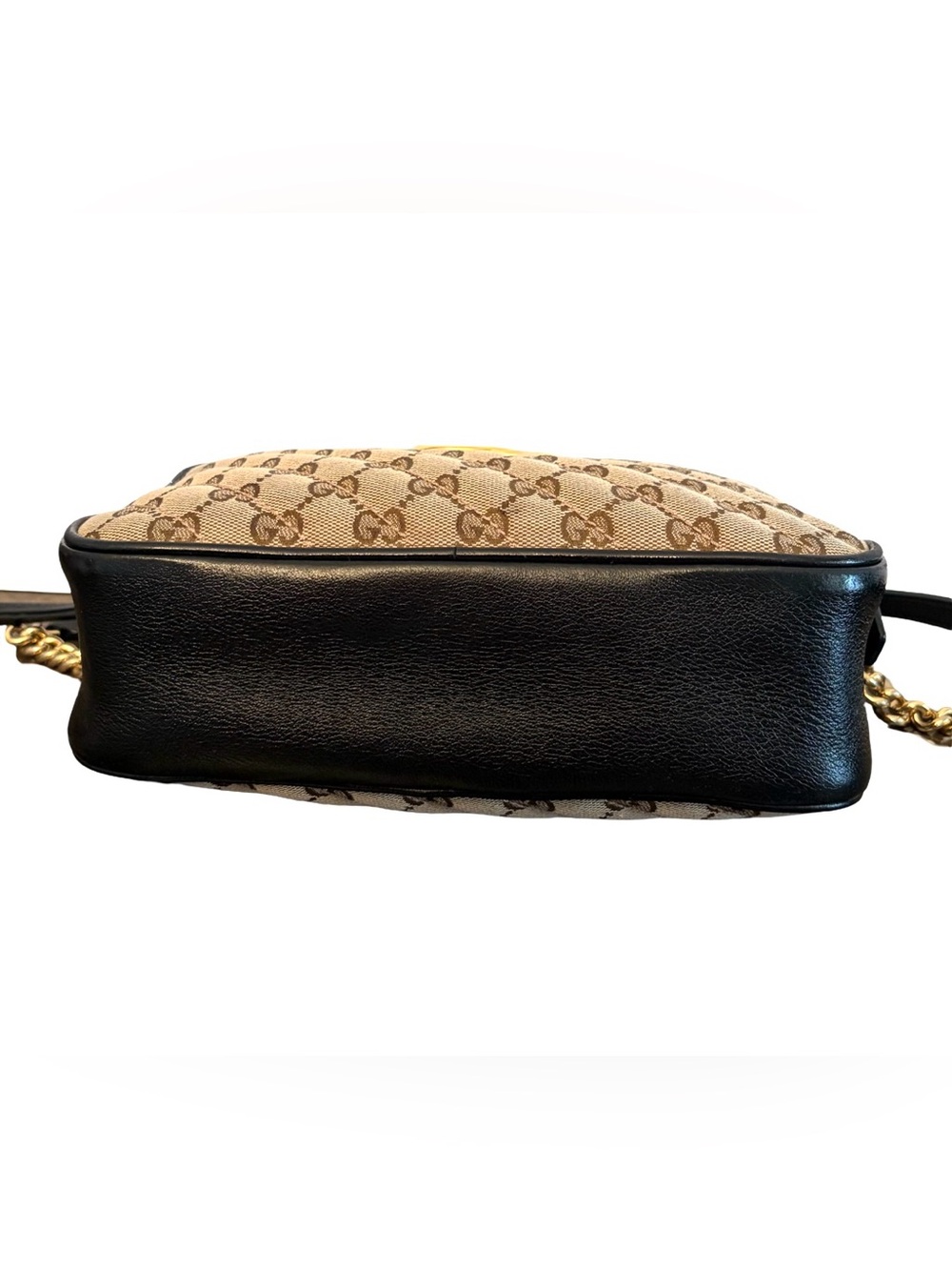 Gucci Marmont Quilted Small Shoulder Crossbody Camara Bag Canvas Black Leather - Picture 7 of 16